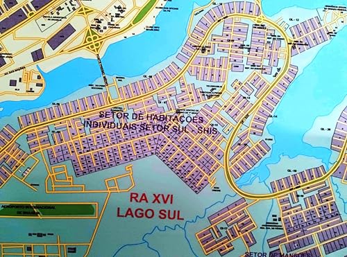 MAPA/POSTER DA CIDADE DE BRASÍLIA - DIMENSÕES: LARGURA 117 CM X ALTURA 89 CM