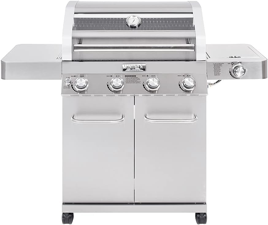 Monument Grills Convertible 4 Burner Natural Gas Grill Stainless Steel Cabinet Style Propane Grills,...
