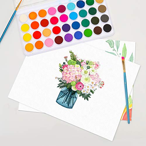 36 Colors Watercolor Paint Set with 12 Brushes, FUBARBAR Water Color Art Painting Drawing Supplies for Kids, Children, Artists, Adults, Beginners Pan Acrylic Non-Toxic - Thumbnail 3