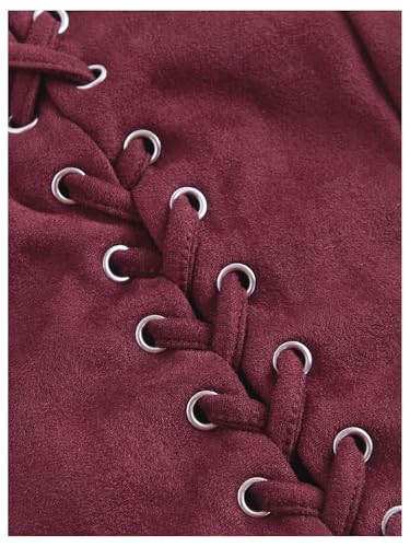 GORGLITTER Women's Sleeveless Western Cowgirl Rodeo Outfit Lace Up Vest Tops Pirate Renaissance Peasant Bodice 20253