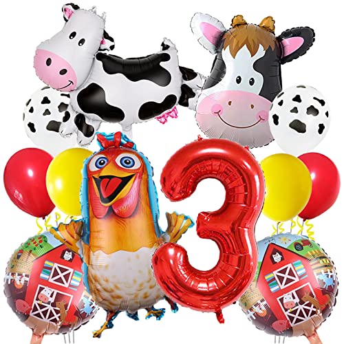 Farm Animal 3Rd Birthday Party Decorations Farm Animals Foil Balloons For Kids 3Rd Birthday Baby Shower Cow Farm Animals Theme Party Decorations (3Rd Birthday) #TOP19