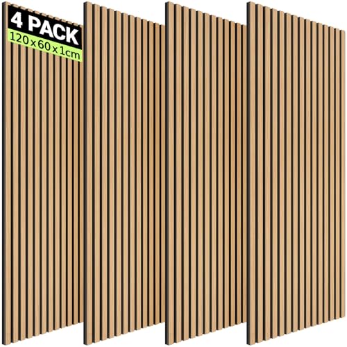 TONOR Set di 4 Pannelli Fonoassorbenti in Legno Impiallacciato, 120