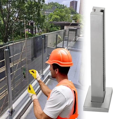Zestaw balustrad z hartowanego szkła z zaciskami ze stali nierdzewnej i słupkami narożnymi na tarasy, schody i balustrady zewnętrzne