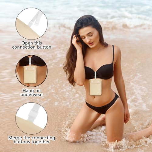 YOYI YOYI RFID Undercover Bra Wallet,Travel Pouch,Secret Pocket - Credit Cards & Money & Valuables with Adjustable,Elastic Strap Suitable for All Bra Sizes Large4