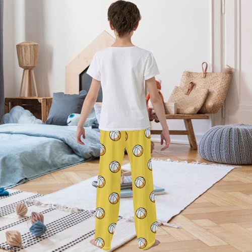 Boy's Pants Basketball Ball Original Design Jogger Pants Elastic Waist Long Bottoms Trousers with Pockets 6-14 Years3