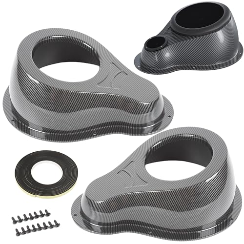 2PCS Carbon Fiber Style Speaker&tweeter Boxes Universal for 6.5 Speakers For UTV ATV RV Boat Trunk Trailer Golf Cart Marine Speaker Enclosures Pods Spacer Rear Deck Kick Panel Box (Carbon Fiber Look)