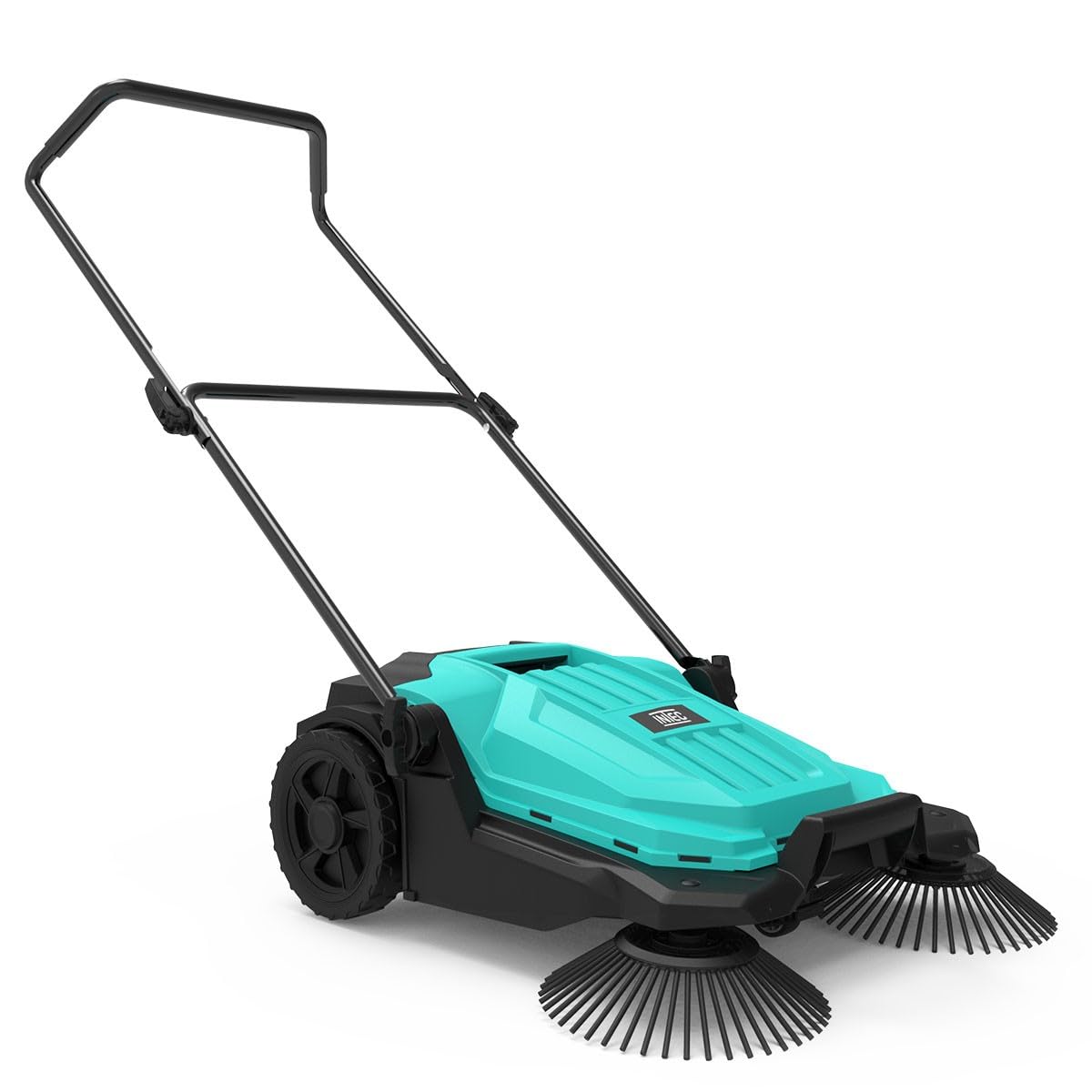 INTEC -Balayeuse mécanique 2 brosses Ø27cm Balayeuse Manuelle Feuilles Poussières Largeur de Travail 65 cm Bac 20L