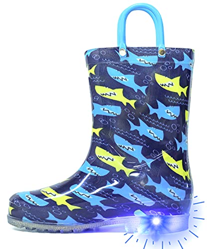 Image of Outee Toddler Kids Adorable Lightwight Waterproof Rain Boots Light Up by Steps