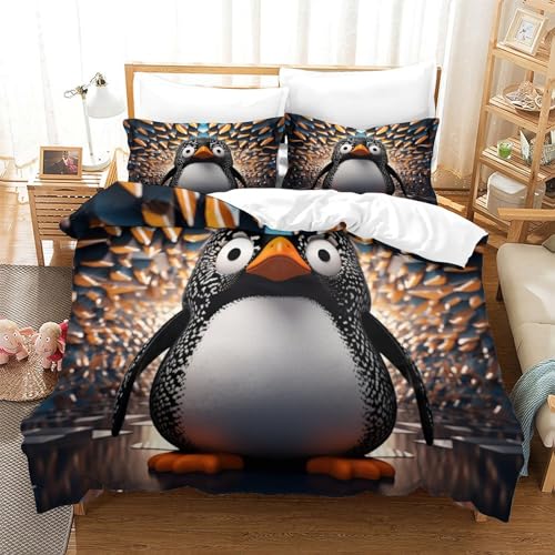 Housse de couette microfibre hypoallergénique 220x240 pingouin
