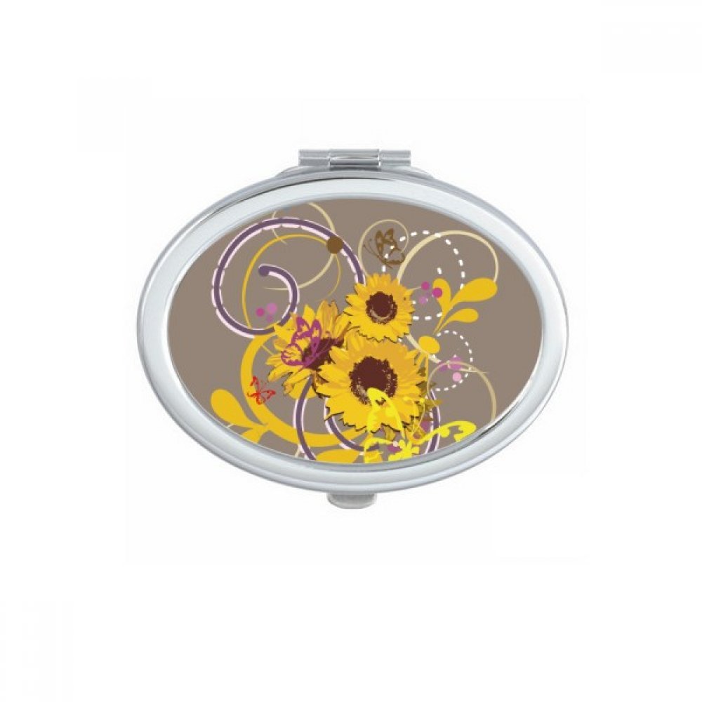 Miroir de poche fleur tournesol, un cadeau mignon fait main pour elle