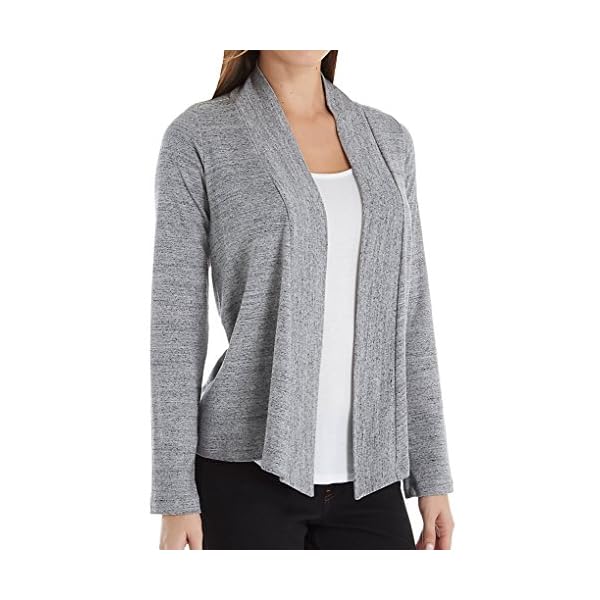 Splendid Women's Long Sleeve Open Wrap Cardigan Sweater, Gravel Heather Grey, Large