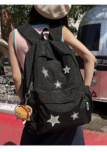 Y2k Backpack Emo Backpack Preppy Backpack Cute Backpack Bling Star Grunge Y2K Accessories Back To College Supplies (black)3