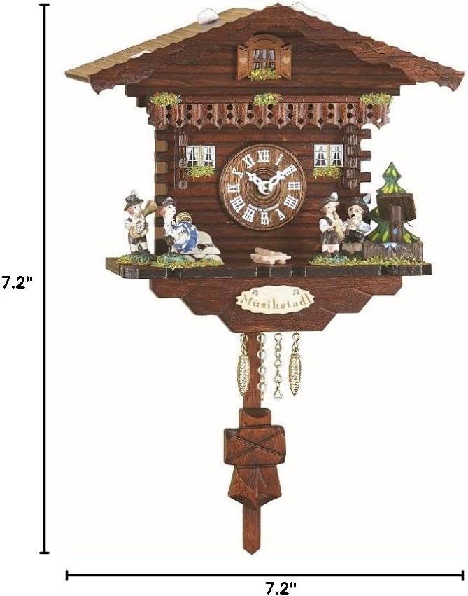 Trenkle Kuckulino Black Forest Clock Swiss House with Quartz Movement and Cuckoo Chime TU 2032 PQ