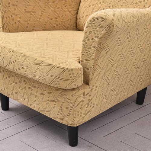Funda elástica para sillón orejero transpirable y protector de sofá lavable 8