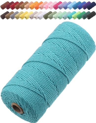 GOHOF Macrame Cord 2mm x 205m Premium Cotton Macrame Rope, 3 Strand Twisted Soft Cotton Cord