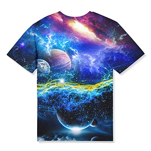 Image of Linnhoy Kids 3D Print Fashion Graphic T-Shirts for Boys Girls 6-16 Years | Unisex Colorful Short Sleeve, Crewneck, Breathable Fabric, Suitable for Daily Sport Festival Wear