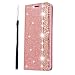 Produktbild Homikon PU Leder Hülle Schön Glänzend Glitzer Diamant Schutzhülle Brieftasche Lederhülle Bookstyle Handyhülle Magnetverschluss TPU Rückseite Tasche Kompatibel mit Samsung Galaxy S8 Plus - Rosegold