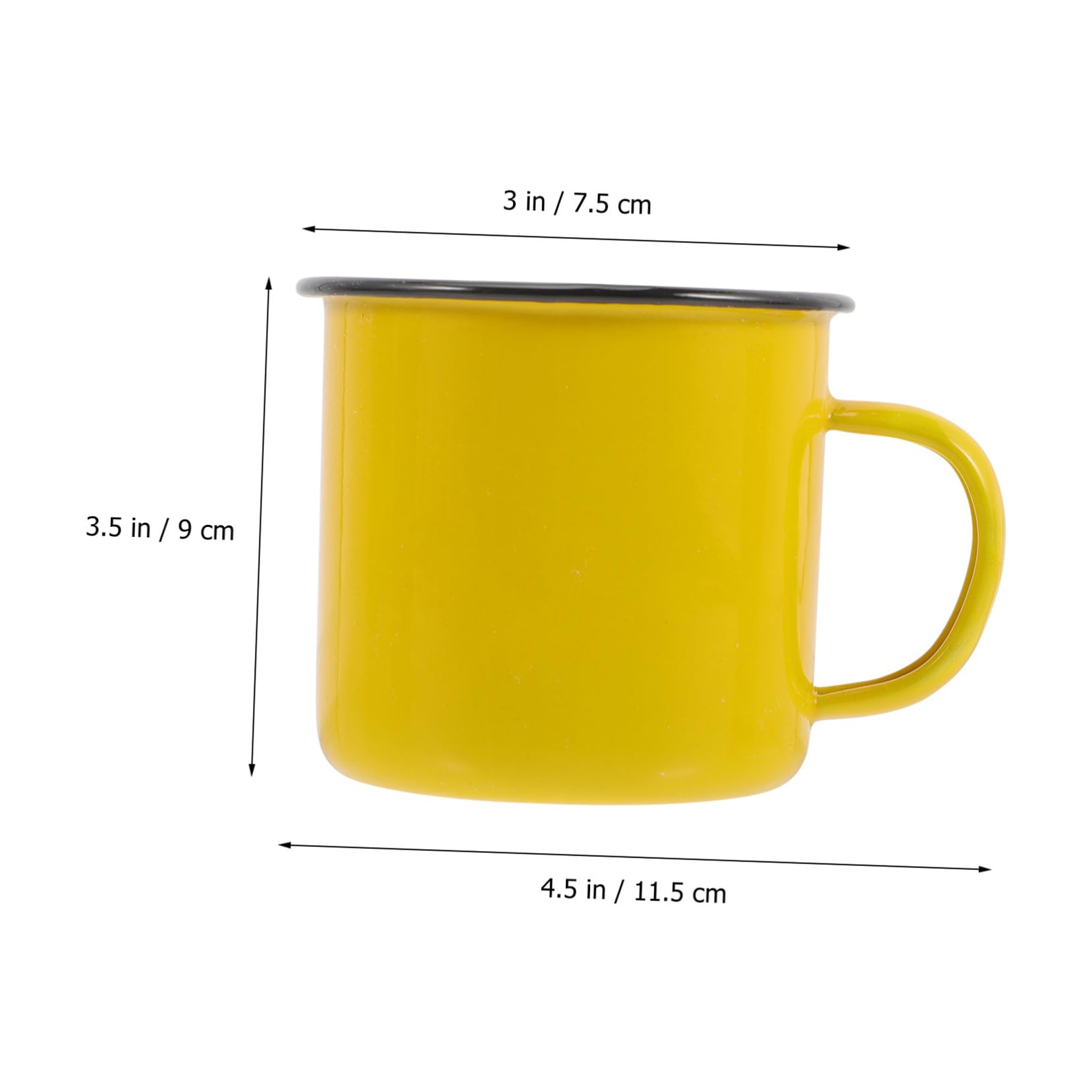 Emaillebecher 4 Stück aus Emaille, Dickwandige Trinkbecher für Kaffee