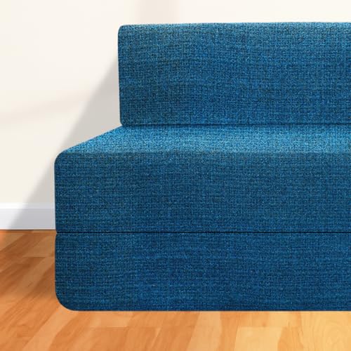 Image of CELLBELL Comfy Sofa Cum Bed 5x6.25 Feet | Foldable Dual Use Couch Bed with Soft Cushions, Washable Fabric Cover & Sturdy Frame | Space Saving Modern Design for Living Room, Bedroom & Guest Use (Teal)