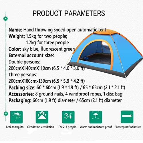 Carpa de playa automática para 3 a 4 personas verde miniatura 6