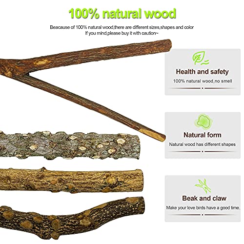 image for Lopbraa 9.84inch Natural Wood Bird Perch Stand Platform for Cage Parak