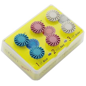 6 Pcs Mixed Dental Composite Resin Polishing Disc Kit Spiral Brush Burs Tooth Polisher Brush Oral Cavity Clean Tools