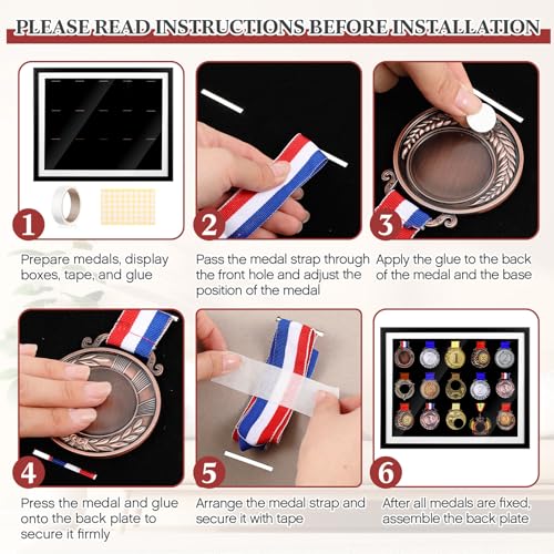 Image of Silipull 15 Medals Display Case 21.65 x 13.39 Inch Medal Shadow Box Frame Large 3D Wall Mounted Acrylic Display Case with 98% UV Protection for War Military Marathon Triathlon Runners All Medals