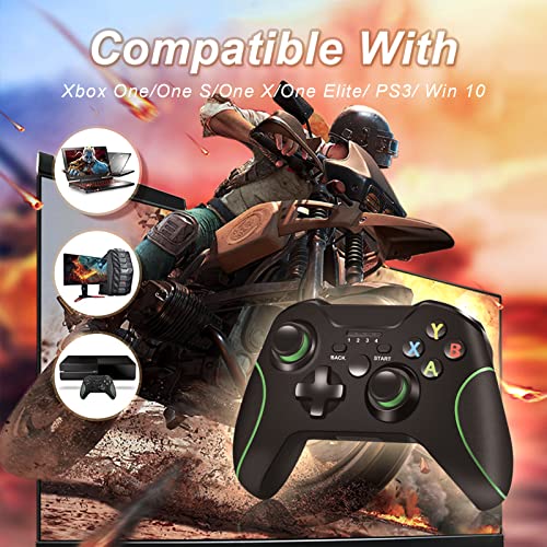 AUFGLO Drahtlos Controller für Xbox One, PC Gamepad mit 2.4G drahtlos Adapter, eingebaute Dual Vibration, kompatibel mit Xbox One/One S/One X/One Elite/PS3 Host/Windows 10 (Schwarz) - Image 5