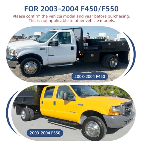 Image of hightall 19.5 Wheel Simulators,8 Lug Stainless Steel Hubcaps,Polished Surface,2Pcs Front Wheel /2Pcs Rear Wheel,Bolts On Wheel Cover Set Compatible with Ford 2003-2004 F450 /F550