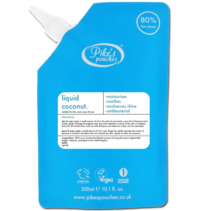 Liquid Coconut Oil for Dogs & Cats Moisturiser for Dry & Itchy Skin 300ml