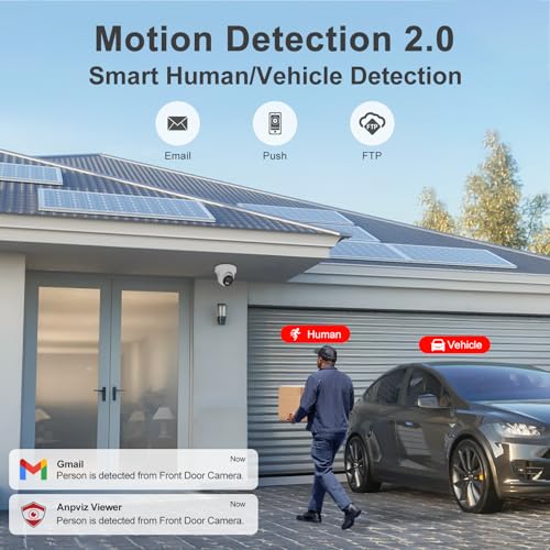 Image of Anpviz 4K 16Ch 16X8MP Wired PoE Security Camera System 12MP NVR, 4TB HDD | Strobe Sound Light Alarm, Human /Vehicle Detection, Two Way Audio, 12MP NVR Plug & Play for Business 24 /7 Recording