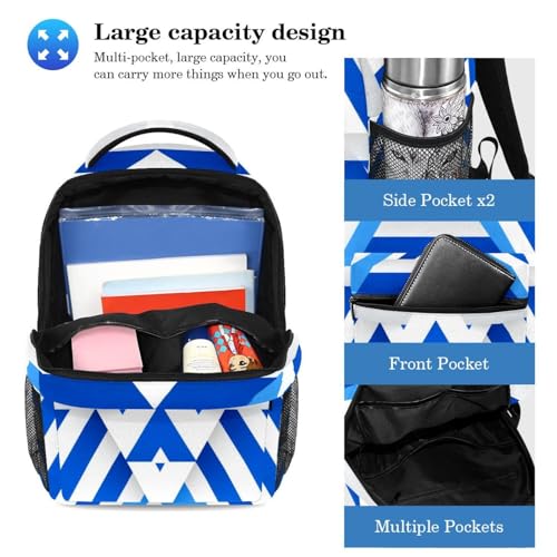 Cartables drapeau Israël bleu taille large avec trousse à crayons - 3