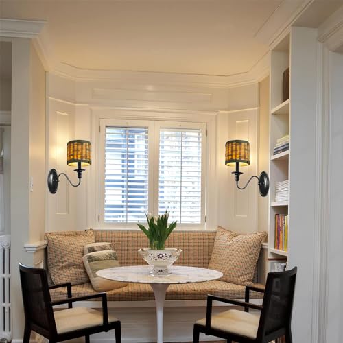 Abajur com clipe de bambu, pequeno, pacote com 2 unidades de lâmpadas redondas para abajur