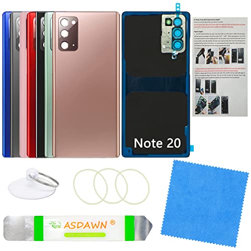 Galaxy Note 20 5G Replacement Back Glass Panel Case w/Installation Manual +Pre-Installed Camera Lens +All The Adhesive +Tools for Samsung Galaxy Note 20 SM-N980 SM-N981 All Carriers (Mystic Bronze)