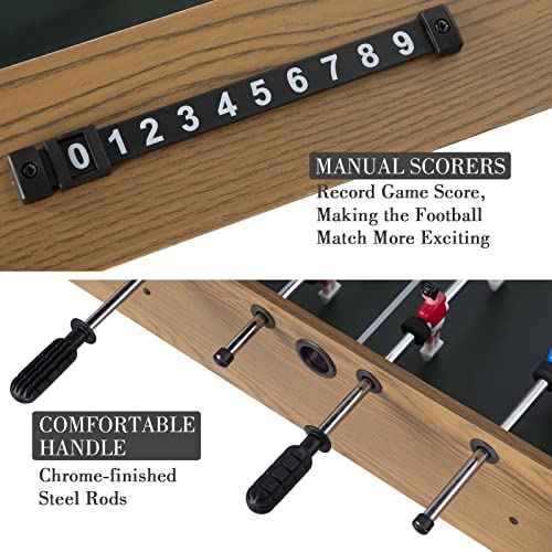 Raychee 48In Foosball Table, Competition Sized Soccer Table W/ 2 Balls, 2 Cup Holders 2X4Ft For Kids, Adults, Suit For 4 Players, Football Table For Home, Game Room, Arcade (Wood Grain) #TOP3