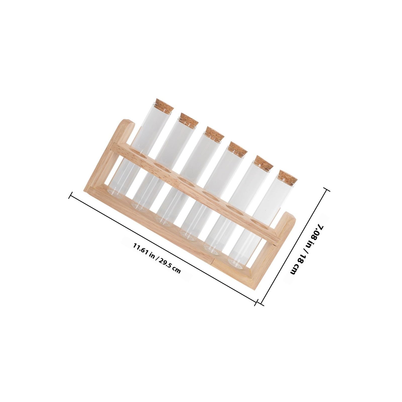 Levemolo Porta Provette in Vetro e Legno per Esposizione Chicchi di Caffè, Leggero e Funzionale, Set da 1 per Teahouse e Bar Design Semplice e Moderno