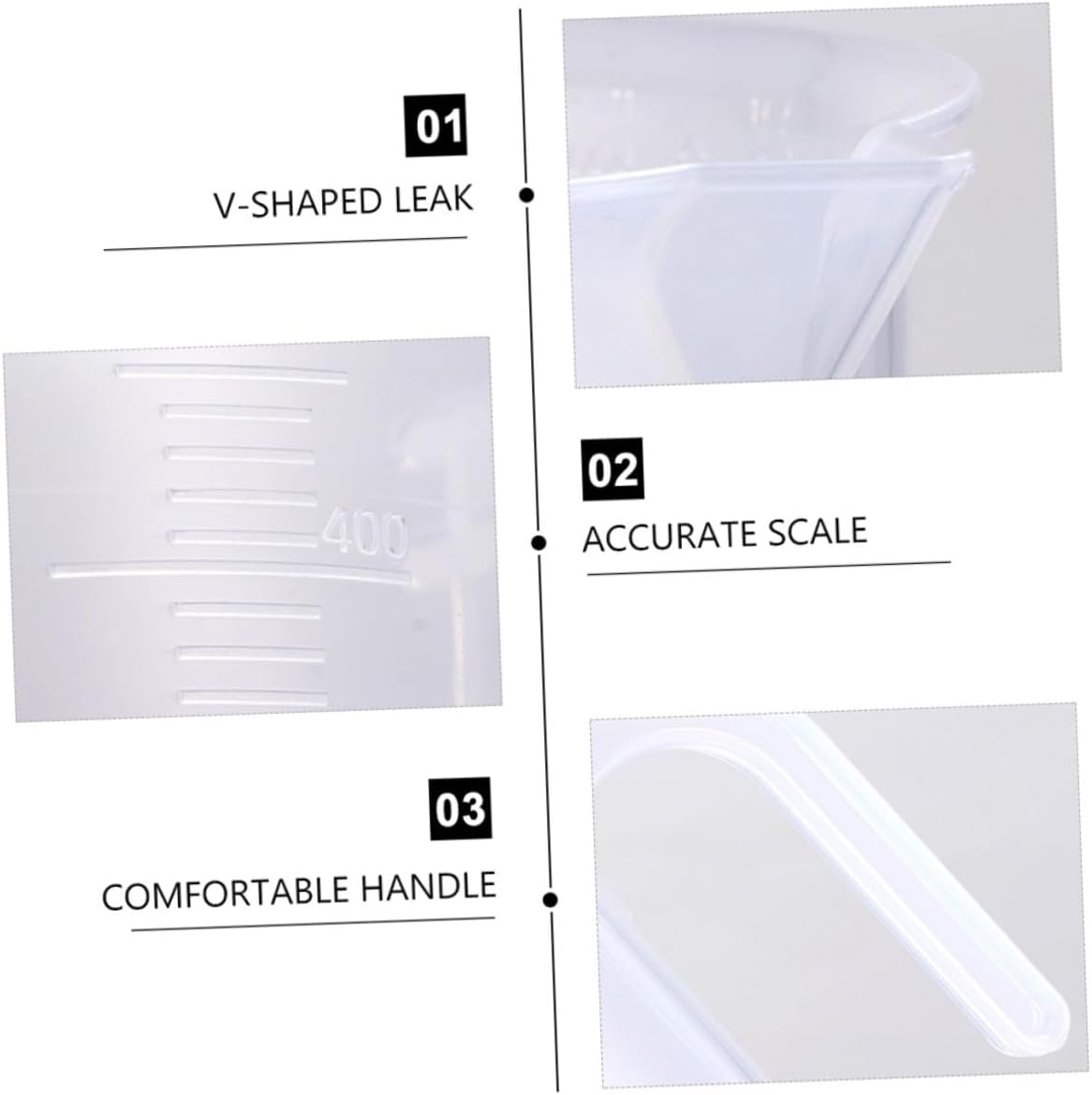 5pcs 500ml Plastic Measuring Cups with Graduations High Temperature Resistant Pp Baking and Kitchen Measuring Jugs for Cooking and Baking