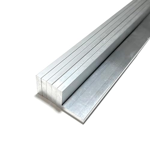 Miniatura 5 de 4 piezas de barra plana cuadrada de aluminio de 14" x 1" de 12 pulgadas de largo .6061 placa de uso general, placa plana de aluminio de 0.236 in x