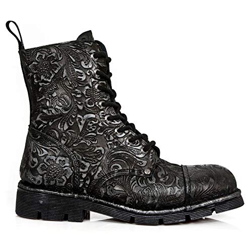 Bottes New Rock M.NEWMILI083 S7 Argent, finitions cuir premium