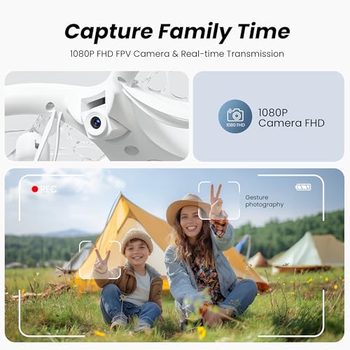 Ameta Drones for Kids Adults, RC Drone with 1080P HD FPV Camera, Cool Toys Gift for Boys Girls Teenage, STEM Toys with LED Light, Propeller Full Protect, 2 Batteries Long Flight Time and Remote Control, Easy to Fly - Image 3