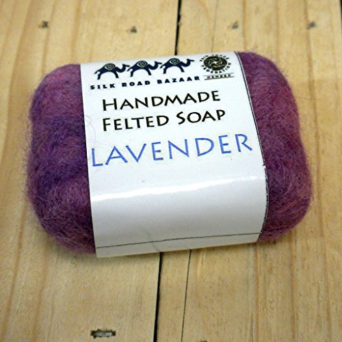 Silk Road Bazaar Handmade Felted Soap Lavender