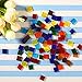 Resinta 400 Pieces/ 250 g Multicolor Mosaic Tiles Mosaic Glass Pieces with Plastic Container for DIY Crafts or Home Ornament, Semitransparent, 1 by 1 cm