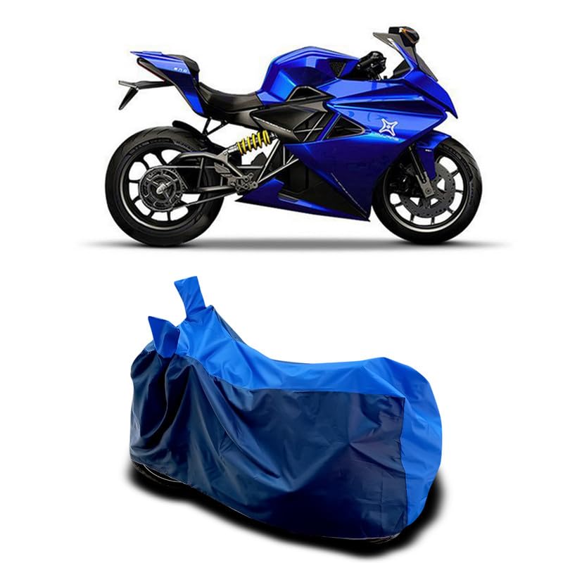 Image of DUFFEL-Two Wheeler Bike Body Cover Compatible for Emflux One Bs6 Heat Protectio /UV-Rays /Birds Dropping /DustProof /Waterproof All Variants [Nevay Blue]