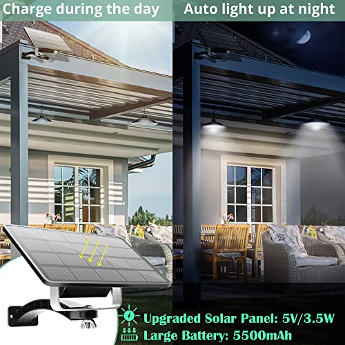 JACKYLED Solar Pendelleuchten Dual Head Solar Schuppenleuchten Innen Außen IP65 Wasserdicht LED Hängende Schuppen… – Bild 3