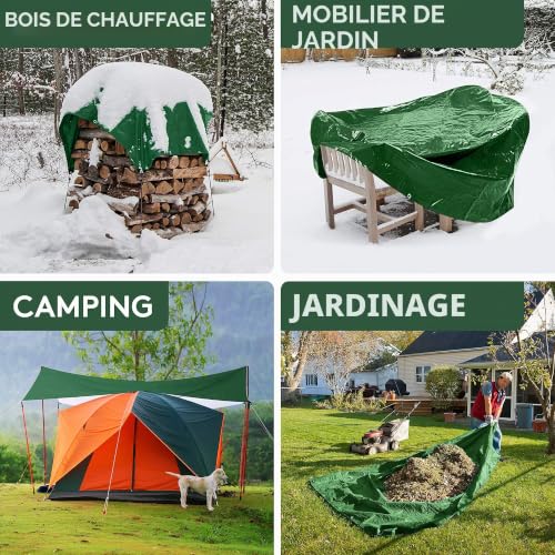 Bâche extérieur extra imperméable 2x3m avec protection tout temps renforcée - 8