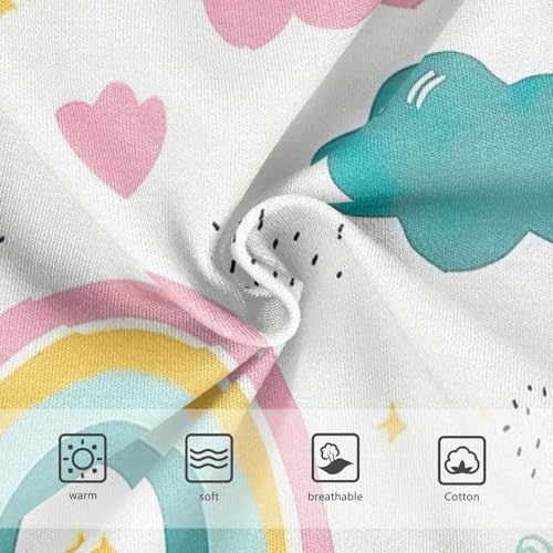 Toddler Briefs, Rainbow Cloud Cotton Girls Underwear, 2T–8 Years3