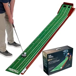 PERFECT PRACTICE Putting Mat STV5 - Indoor Golf Putting Green with Ball Return, Realistic TrueRoll Putting Mat Surface and New, Advanced Lay-Flat Technology - Golf Gifts - Indoor Golf Games