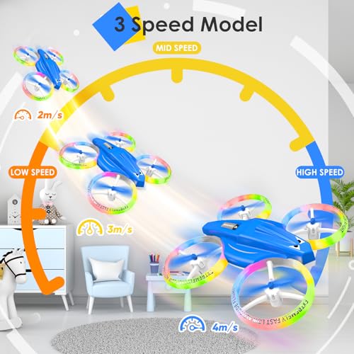 Drone for Kids with LED Light | Lisoco Indoor RC Drone with 360 Flip | 2 Batteries | Easy to Fly Mini Drone for Boys Girls Beginners | Flying Toy Gift (Dark Blue) by Lisoco - Used condition - Image 5