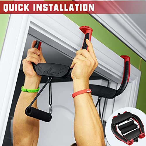Portable Pull Up Bar And Dynamic Pull Up Bar Handles Strength Training For Doorway At Home Red #TOP2