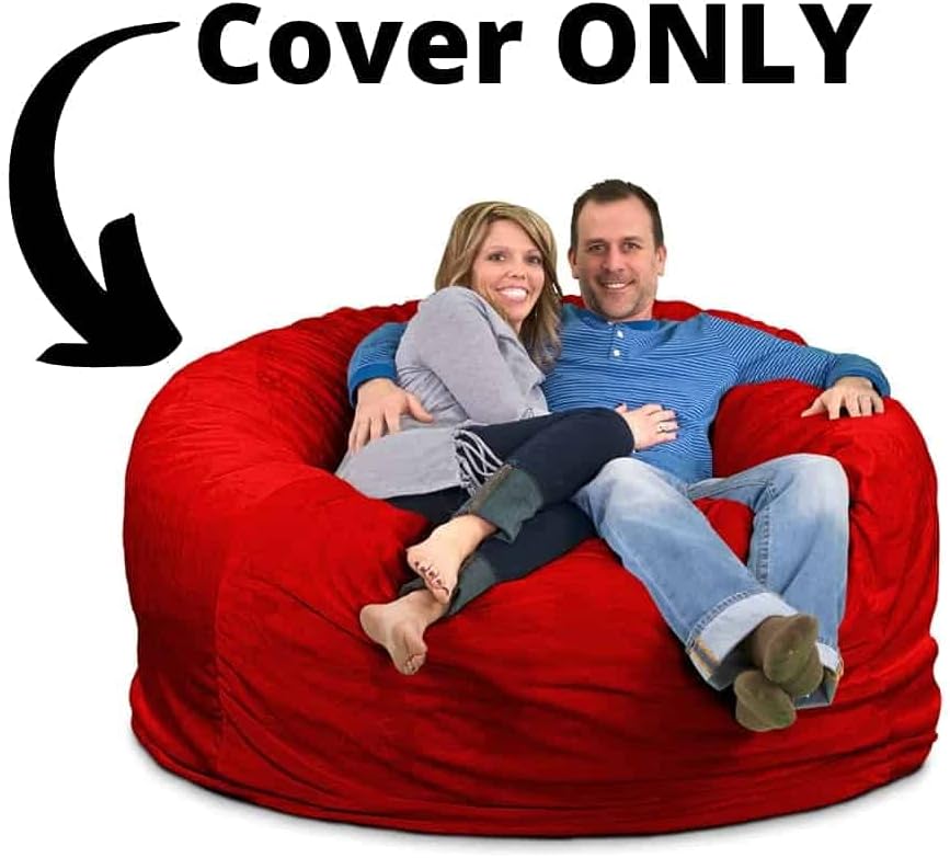 ULTIMATE SACK | 6 Ft Bean Bag Chair Replacement Cover Only | Lime Fur | Removable Washable Cover only